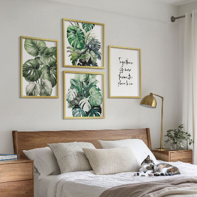 Galleria a parete Decorazione con foglie tropicali verdi