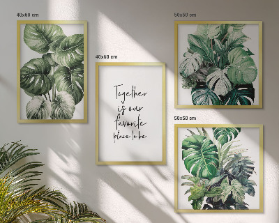 Galleria a parete Decorazione con foglie tropicali verdi