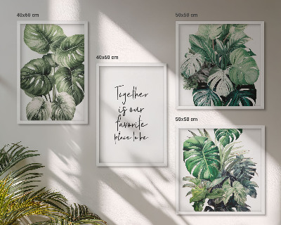Galleria a parete Decorazione con foglie tropicali verdi