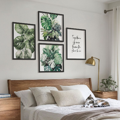 Galleria a parete Decorazione con foglie tropicali verdi