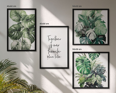 Galleria a parete Decorazione con foglie tropicali verdi