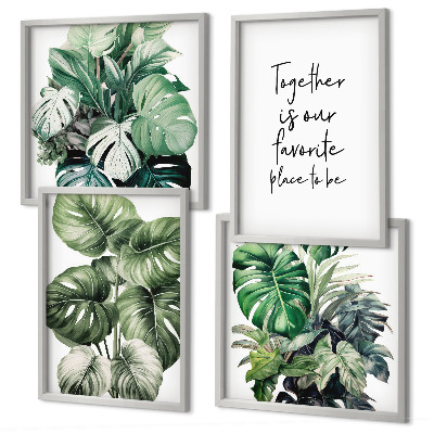 Galleria a parete Decorazione con foglie tropicali verdi