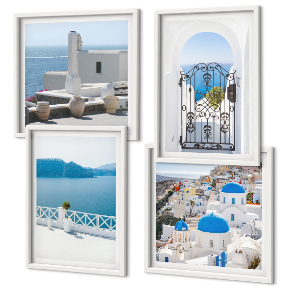 Polittico con cornice Edifici del Mar Bianco in Grecia