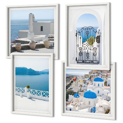 Polittico con cornice Edifici del Mar Bianco in Grecia