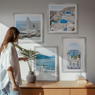 Polittico con cornice Edifici del Mar Bianco in Grecia