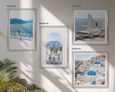 Polittico con cornice Edifici del Mar Bianco in Grecia