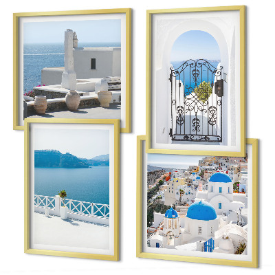Polittico con cornice Edifici del Mar Bianco in Grecia