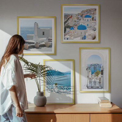 Polittico con cornice Edifici del Mar Bianco in Grecia