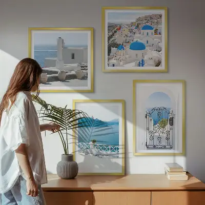 Edifici del Mar Bianco in Grecia polittico con cornice