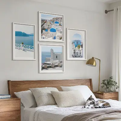 Edifici del Mar Bianco in Grecia polittico con cornice