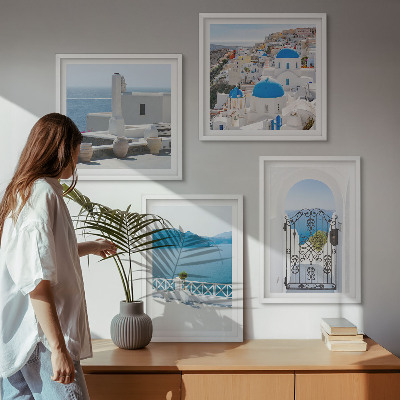 Polittico con cornice Edifici del Mar Bianco in Grecia
