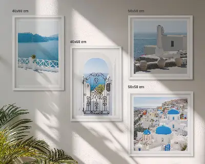 Edifici del Mar Bianco in Grecia polittico con cornice
