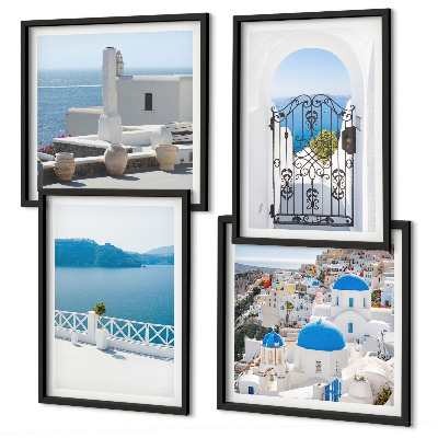 Polittico con cornice Edifici del Mar Bianco in Grecia