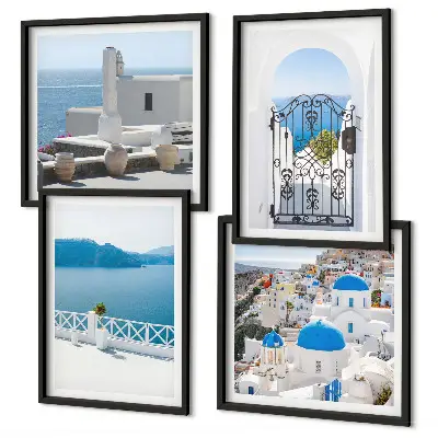 Edifici del Mar Bianco in Grecia polittico con cornice