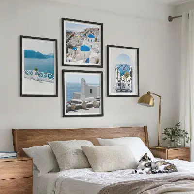 Edifici del Mar Bianco in Grecia polittico con cornice