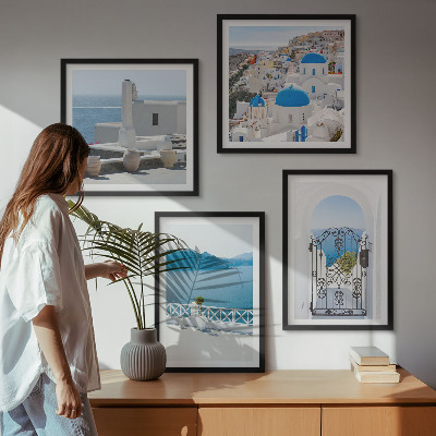 Polittico con cornice Edifici del Mar Bianco in Grecia
