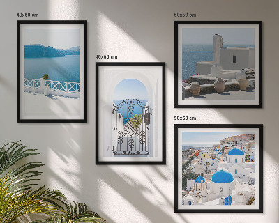 Polittico con cornice Edifici del Mar Bianco in Grecia