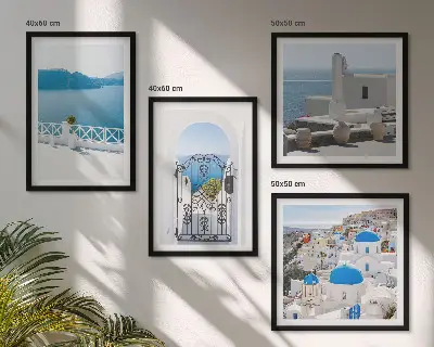 Edifici del Mar Bianco in Grecia polittico con cornice