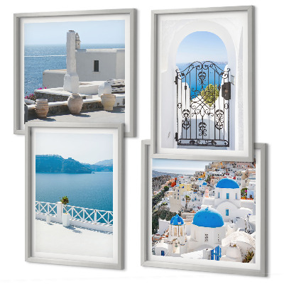 Polittico con cornice Edifici del Mar Bianco in Grecia
