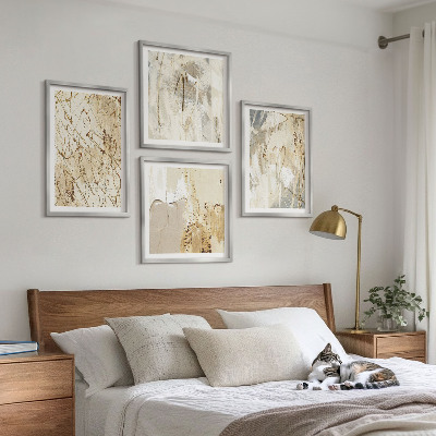 Polittico con cornice Linee e forme astratte beige