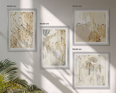 Polittico con cornice Linee e forme astratte beige