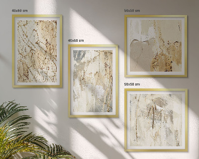 Polittico con cornice Linee e forme astratte beige