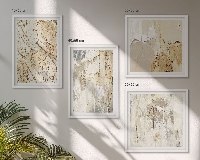 Polittico con cornice Linee e forme astratte beige