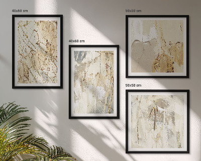 Polittico con cornice Linee e forme astratte beige