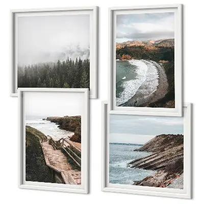 Polittico con cornice panorami a picco sul mare con paesaggi marini