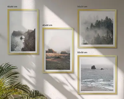 Galleria a parete con paesaggi di montagna e di mare