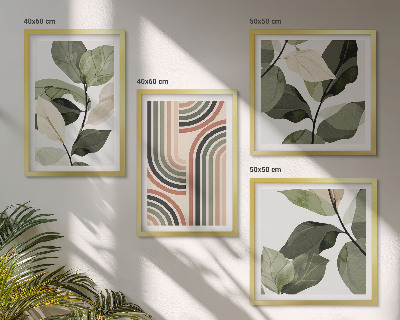 Polittico con cornice Motivi vegetali geometrici
