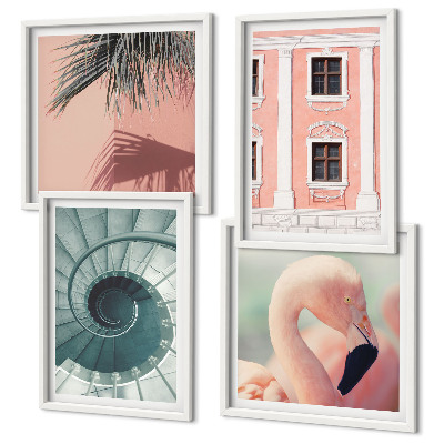 Polittico con cornice Architettura con motivi pastello