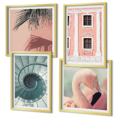 Polittico con cornice Architettura con motivi pastello