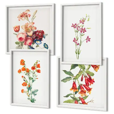 Quadro di fiori in stile retrò con cornice polittico