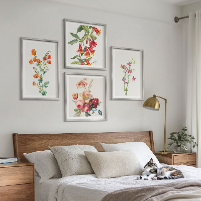 Polittico con cornice Quadro di fiori in stile retrò