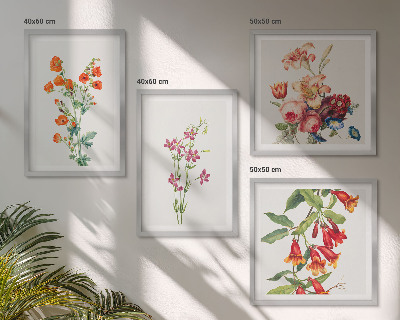 Polittico con cornice Quadro di fiori in stile retrò