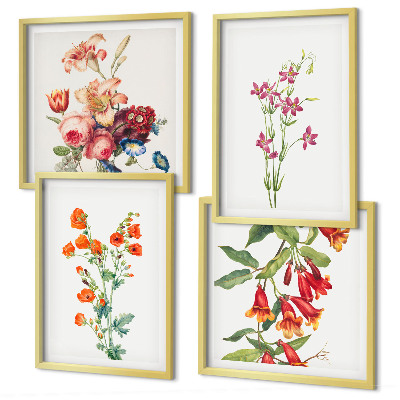 Polittico con cornice Quadro di fiori in stile retrò