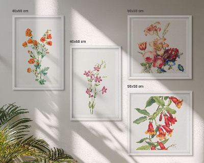 Polittico con cornice Quadro di fiori in stile retrò