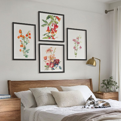 Polittico con cornice Quadro di fiori in stile retrò