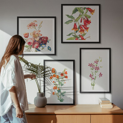 Polittico con cornice Quadro di fiori in stile retrò
