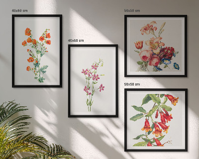 Polittico con cornice Quadro di fiori in stile retrò