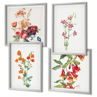Quadro di fiori in stile retrò con cornice polittico