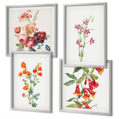 Polittico con cornice Quadro di fiori in stile retrò