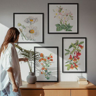 Galleria a parete pittura floreale in stile retrò