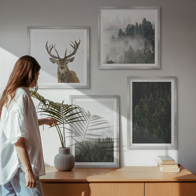 Galleria a parete Paesaggio nebbioso di foreste verdi