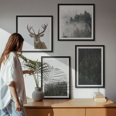 Galleria a parete Paesaggio nebbioso di foreste verdi