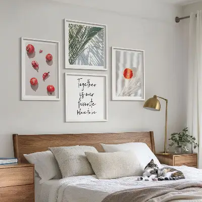 Polittico con cornice decorazione con rami di palma natalizi