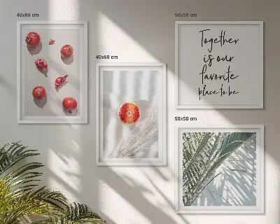 Polittico con cornice decorazione con rami di palma natalizi