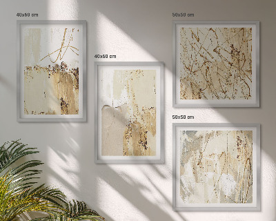 Galleria a parete Motivi astratti beige e bianchi