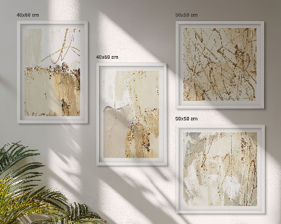 Galleria a parete Motivi astratti beige e bianchi